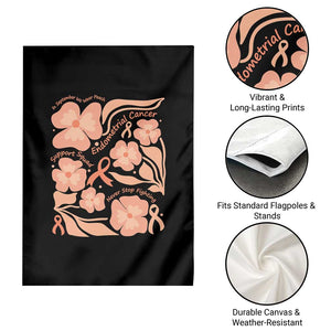 Endometrial Cancer Support Squad Floral Gift Garden Flag In September We Wear Peach
