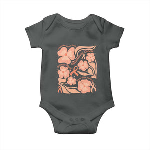 Endometrial Cancer Support Squad Floral Gift Baby Onesie In September We Wear Peach