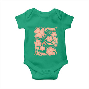 Endometrial Cancer Support Squad Floral Gift Baby Onesie In September We Wear Peach