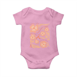 Endometrial Cancer Support Squad Floral Gift Baby Onesie In September We Wear Peach