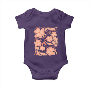 Endometrial Cancer Support Squad Floral Gift Baby Onesie In September We Wear Peach