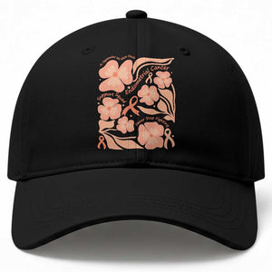 Endometrial Cancer Support Squad Floral Gift Baseball Cap In September We Wear Peach