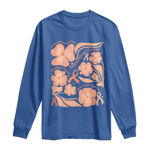 Endometrial Cancer Support Squad Floral Gift Long Sleeve Shirt In September We Wear Peach