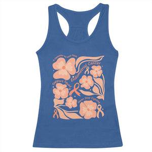 Endometrial Cancer Support Squad Floral Gift Racerback Tank Top In September We Wear Peach