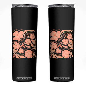 Endometrial Cancer Support Squad Floral Gift Skinny Tumbler In September We Wear Peach