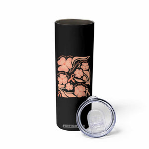 Endometrial Cancer Support Squad Floral Gift Skinny Tumbler In September We Wear Peach