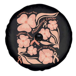Endometrial Cancer Support Squad Floral Gift Spare Tire Cover In September We Wear Peach