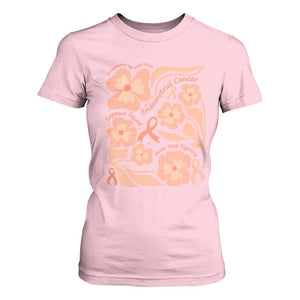 Endometrial Cancer Support Squad Floral Gift T Shirt For Women In September We Wear Peach