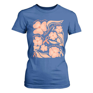 Endometrial Cancer Support Squad Floral Gift T Shirt For Women In September We Wear Peach