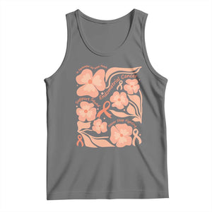 Endometrial Cancer Support Squad Floral Gift Tank Top In September We Wear Peach