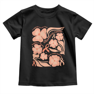 Endometrial Cancer Support Squad Floral Gift Toddler T Shirt In September We Wear Peach