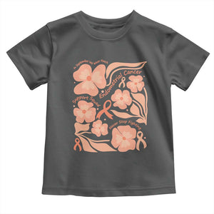 Endometrial Cancer Support Squad Floral Gift Toddler T Shirt In September We Wear Peach