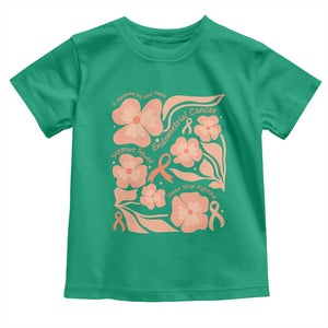 Endometrial Cancer Support Squad Floral Gift Toddler T Shirt In September We Wear Peach