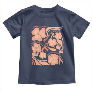 Endometrial Cancer Support Squad Floral Gift Toddler T Shirt In September We Wear Peach