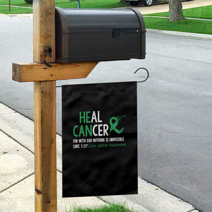 Heal Cancer Nothing Is Impossible With God Garden Flag Liver Cancer Support Gift
