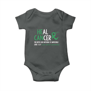 Heal Cancer Nothing Is Impossible With God Baby Onesie Liver Cancer Support Gift