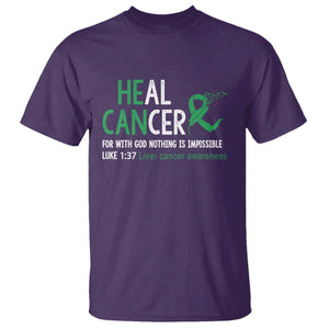 Heal Cancer Nothing Is Impossible With God T Shirt Liver Cancer Support Gift