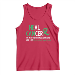 Heal Cancer Nothing Is Impossible With God Tank Top Liver Cancer Support Gift
