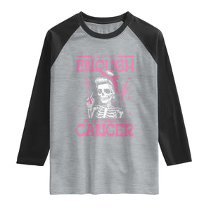 Funny Skeleton Breast Cancer Raglan Shirt I Dont Have Enough Middle Fingers