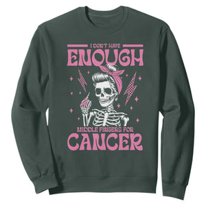 Funny Skeleton Breast Cancer Sweatshirt I Dont Have Enough Middle Fingers