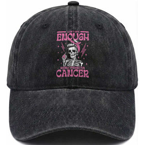 Funny Skeleton Breast Cancer Washed Cotton Baseball Cap I Dont Have Enough Middle Fingers