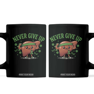 Liver Cancer Awareness Transplant Support Coffee Mug Never Give Up Nurse Gift
