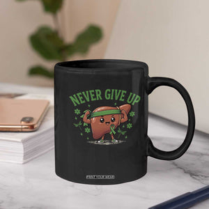 Liver Cancer Awareness Transplant Support Coffee Mug Never Give Up Nurse Gift