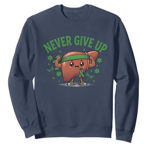 Liver Cancer Awareness Transplant Support Sweatshirt Never Give Up Nurse Gift