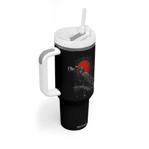 Horror Raven Tumbler With Handle F Caw F Gothic Blood Moon Halloween TS12 Print Your Wear
