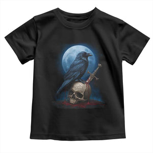 Horror Raven On Skull Toddler T Shirt Full Moon Gothic Art TS12 Black Print Your Wear