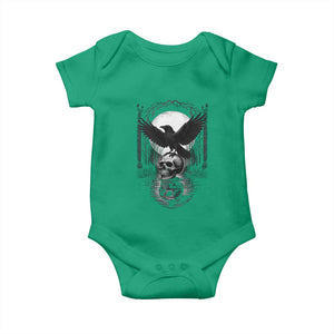 Gothic Raven On Skull With Full Moon Baby Onesie TS12 Irish Green Print Your Wear