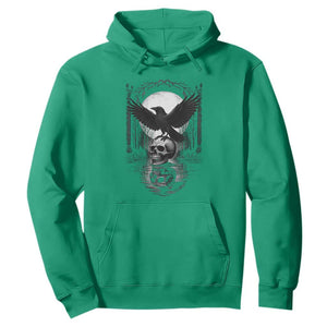 Gothic Raven On Skull With Full Moon Hoodie TS12 Irish Green Print Your Wear