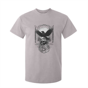 Gothic Raven On Skull With Full Moon T Shirt For Kid TS12 Ice Gray Print Your Wear