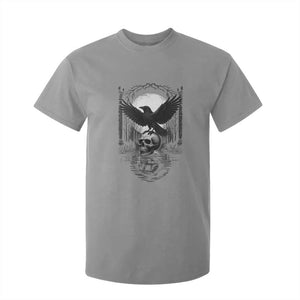 Gothic Raven On Skull With Full Moon T Shirt For Kid TS12 Sport Gray Print Your Wear