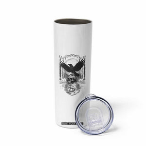 Gothic Raven On Skull With Full Moon Skinny Tumbler TS12 Print Your Wear