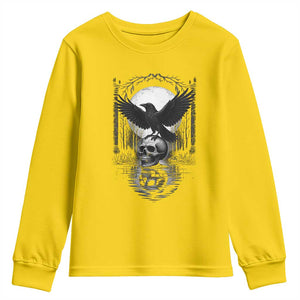 Gothic Raven On Skull With Full Moon Youth Sweatshirt TS12 Daisy Print Your Wear