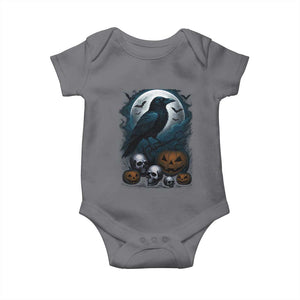 Halloween Gothic Raven Baby Onesie Full Moon Horror Art TS12 Charcoal Print Your Wear
