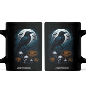 Halloween Gothic Raven Coffee Mug Full Moon Horror Art TS12 Black Print Your Wear