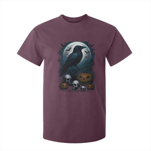 Halloween Gothic Raven T Shirt For Kid Full Moon Horror Art TS12 Maroon Print Your Wear