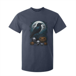 Halloween Gothic Raven T Shirt For Kid Full Moon Horror Art TS12 Navy Print Your Wear