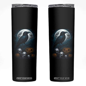 Halloween Gothic Raven Skinny Tumbler Full Moon Horror Art TS12 Black Print Your Wear