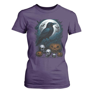 Halloween Gothic Raven T Shirt For Women Full Moon Horror Art TS12 Purple Print Your Wear