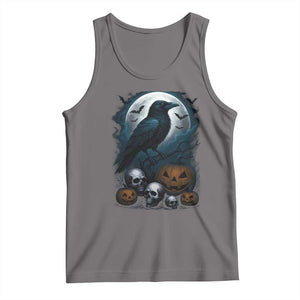 Halloween Gothic Raven Tank Top Full Moon Horror Art TS12 Deep Heather Print Your Wear