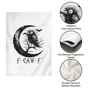 Funny Raven Bird Garden Flag F Caw F Joke Moon Sarcastic Humor Art TS12 Print Your Wear
