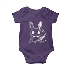 Funny Creepy Bunny With Knife Baby Onesie Cute Horror Aesthetic TS12 Purple Print Your Wear