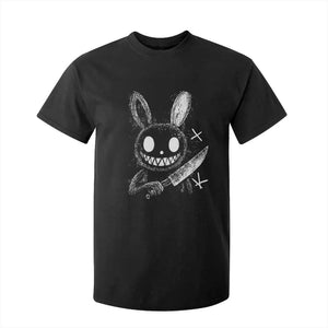 Funny Creepy Bunny With Knife T Shirt For Kid Cute Horror Aesthetic TS12 Black Print Your Wear