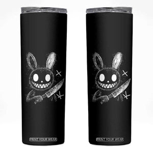 Funny Creepy Bunny With Knife Skinny Tumbler Cute Horror Aesthetic TS12 Black Print Your Wear