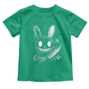 Funny Creepy Bunny With Knife Toddler T Shirt Cute Horror Aesthetic TS12 Irish Green Print Your Wear