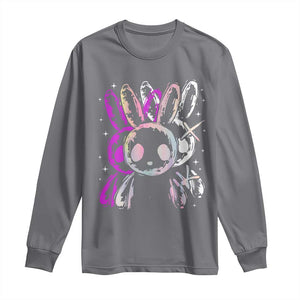 Horror Cute Bunny Rabbit Long Sleeve Shirt Horror Aesthetic TS12 Charcoal Print Your Wear