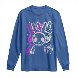 Horror Cute Bunny Rabbit Long Sleeve Shirt Horror Aesthetic TS12 Royal Blue Print Your Wear